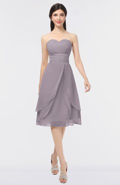ColsBM Alondra Sea Fog Gorgeous A-line Strapless Zip up Knee Length Plainness Bridesmaid Dresses