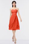 ColsBM Alondra Tangerine Tango Gorgeous A-line Strapless Zip up Knee Length Plainness Bridesmaid Dresses