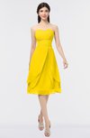 ColsBM Alondra Yellow Gorgeous A-line Strapless Zip up Knee Length Plainness Bridesmaid Dresses