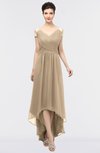 ColsBM Juliana Champagne Elegant V-neck Short Sleeve Zip up Appliques Bridesmaid Dresses