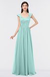 ColsBM Heidi Blue Glass Elegant A-line Square Sleeveless Lace Bridesmaid Dresses