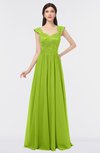 ColsBM Heidi Lime Green Elegant A-line Square Sleeveless Lace Bridesmaid Dresses