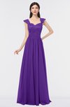 ColsBM Heidi Royal Purple Elegant A-line Square Sleeveless Lace Bridesmaid Dresses