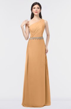 ColsBM Brooklyn Apricot Elegant A-line Asymmetric Neckline Sleeveless Floor Length Bridesmaid Dresses