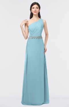 ColsBM Brooklyn Aqua Elegant A-line Asymmetric Neckline Sleeveless Floor Length Bridesmaid Dresses
