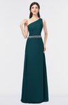 ColsBM Brooklyn Blue Green Elegant A-line Asymmetric Neckline Sleeveless Floor Length Bridesmaid Dresses