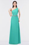ColsBM Brooklyn Blue Turquoise Elegant A-line Asymmetric Neckline Sleeveless Floor Length Bridesmaid Dresses
