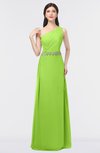 ColsBM Brooklyn Bright Green Elegant A-line Asymmetric Neckline Sleeveless Floor Length Bridesmaid Dresses