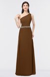ColsBM Brooklyn Brown Elegant A-line Asymmetric Neckline Sleeveless Floor Length Bridesmaid Dresses