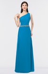 ColsBM Brooklyn Cornflower Blue Elegant A-line Asymmetric Neckline Sleeveless Floor Length Bridesmaid Dresses