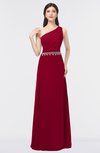 ColsBM Brooklyn Dark Red Elegant A-line Asymmetric Neckline Sleeveless Floor Length Bridesmaid Dresses