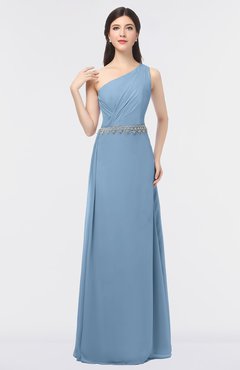 ColsBM Brooklyn Dusty Blue Elegant A-line Asymmetric Neckline Sleeveless Floor Length Bridesmaid Dresses