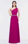 ColsBM Brooklyn Hot Pink Elegant A-line Asymmetric Neckline Sleeveless Floor Length Bridesmaid Dresses