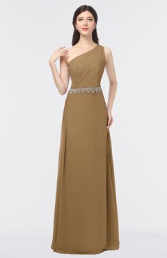 ColsBM Brooklyn Indian Tan Elegant A-line Asymmetric Neckline Sleeveless Floor Length Bridesmaid Dresses