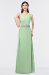 ColsBM Brooklyn Light Green Elegant A-line Asymmetric Neckline Sleeveless Floor Length Bridesmaid Dresses