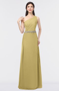 ColsBM Brooklyn New Wheat Elegant A-line Asymmetric Neckline Sleeveless Floor Length Bridesmaid Dresses