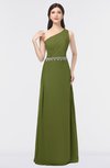 ColsBM Brooklyn Olive Green Elegant A-line Asymmetric Neckline Sleeveless Floor Length Bridesmaid Dresses