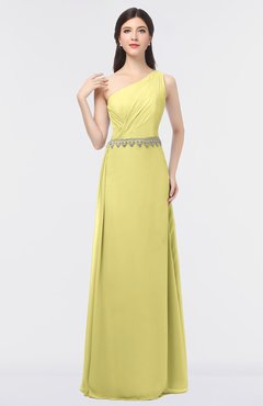 ColsBM Brooklyn Pastel Yellow Elegant A-line Asymmetric Neckline Sleeveless Floor Length Bridesmaid Dresses