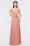 ColsBM Brooklyn Peach Elegant A-line Asymmetric Neckline Sleeveless Floor Length Bridesmaid Dresses