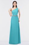 ColsBM Brooklyn Turquoise Elegant A-line Asymmetric Neckline Sleeveless Floor Length Bridesmaid Dresses