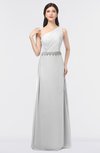 ColsBM Brooklyn White Elegant A-line Asymmetric Neckline Sleeveless Floor Length Bridesmaid Dresses