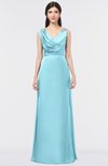 ColsBM Jocelyn Aqua Elegant A-line V-neck Zip up Floor Length Appliques Bridesmaid Dresses