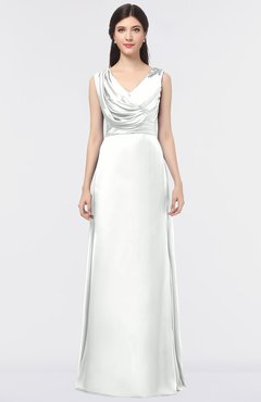 ColsBM Jocelyn Blanc De Blanc Elegant A-line V-neck Zip up Floor Length Appliques Bridesmaid Dresses