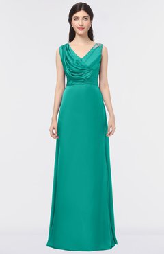 ColsBM Jocelyn Columbia Elegant A-line V-neck Zip up Floor Length Appliques Bridesmaid Dresses