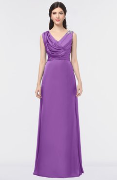 ColsBM Jocelyn Dahlia Elegant A-line V-neck Zip up Floor Length Appliques Bridesmaid Dresses