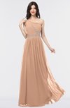 ColsBM Anabella Almost Apricot Modern A-line Asymmetric Neckline Zip up Floor Length Bridesmaid Dresses