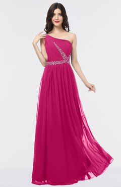 ColsBM Anabella Beetroot Purple Modern A-line Asymmetric Neckline Zip up Floor Length Bridesmaid Dresses