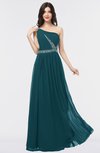 ColsBM Anabella Blue Green Modern A-line Asymmetric Neckline Zip up Floor Length Bridesmaid Dresses