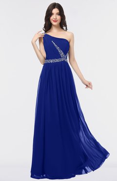 ColsBM Anabella Electric Blue Modern A-line Asymmetric Neckline Zip up Floor Length Bridesmaid Dresses