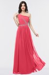 ColsBM Anabella Guava Modern A-line Asymmetric Neckline Zip up Floor Length Bridesmaid Dresses