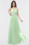 ColsBM Anabella Light Green Modern A-line Asymmetric Neckline Zip up Floor Length Bridesmaid Dresses