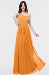 ColsBM Anabella Orange Modern A-line Asymmetric Neckline Zip up Floor Length Bridesmaid Dresses