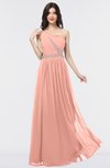 ColsBM Anabella Peach Modern A-line Asymmetric Neckline Zip up Floor Length Bridesmaid Dresses