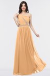 ColsBM Anabella Salmon Buff Modern A-line Asymmetric Neckline Zip up Floor Length Bridesmaid Dresses