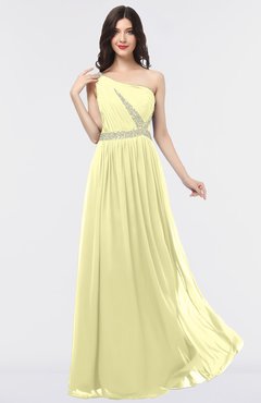 ColsBM Anabella Wax Yellow Modern A-line Asymmetric Neckline Zip up Floor Length Bridesmaid Dresses