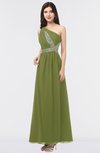 ColsBM Gemma Olive Green Mature A-line Sleeveless Asymmetric Appliques Bridesmaid Dresses