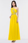 ColsBM Gemma Yellow Mature A-line Sleeveless Asymmetric Appliques Bridesmaid Dresses