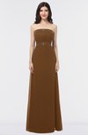 ColsBM Elena Brown Elegant A-line Strapless Criss-cross Straps Floor Length Appliques Bridesmaid Dresses
