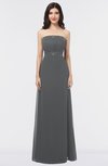 ColsBM Elena Grey Elegant A-line Strapless Criss-cross Straps Floor Length Appliques Bridesmaid Dresses