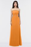 ColsBM Elena Orange Elegant A-line Strapless Criss-cross Straps Floor Length Appliques Bridesmaid Dresses
