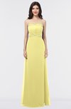 ColsBM Elena Pastel Yellow Elegant A-line Strapless Criss-cross Straps Floor Length Appliques Bridesmaid Dresses
