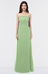 ColsBM Elena Sage Green Elegant A-line Strapless Criss-cross Straps Floor Length Appliques Bridesmaid Dresses