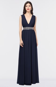 ColsBM Imani Dark Sapphire Elegant A-line Sleeveless Zip up Appliques Bridesmaid Dresses