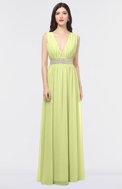 ColsBM Imani Lime Sherbet Elegant A-line Sleeveless Zip up Appliques Bridesmaid Dresses
