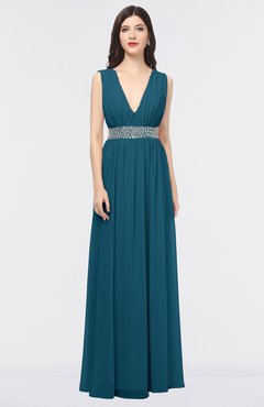 ColsBM Imani Moroccan Blue Elegant A-line Sleeveless Zip up Appliques Bridesmaid Dresses