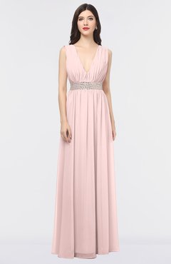 ColsBM Imani Pastel Pink Elegant A-line Sleeveless Zip up Appliques Bridesmaid Dresses